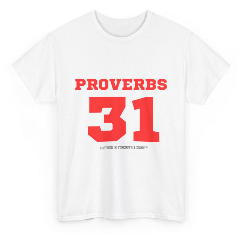 Proverbs 31 Varsity T-Shirt (Red)