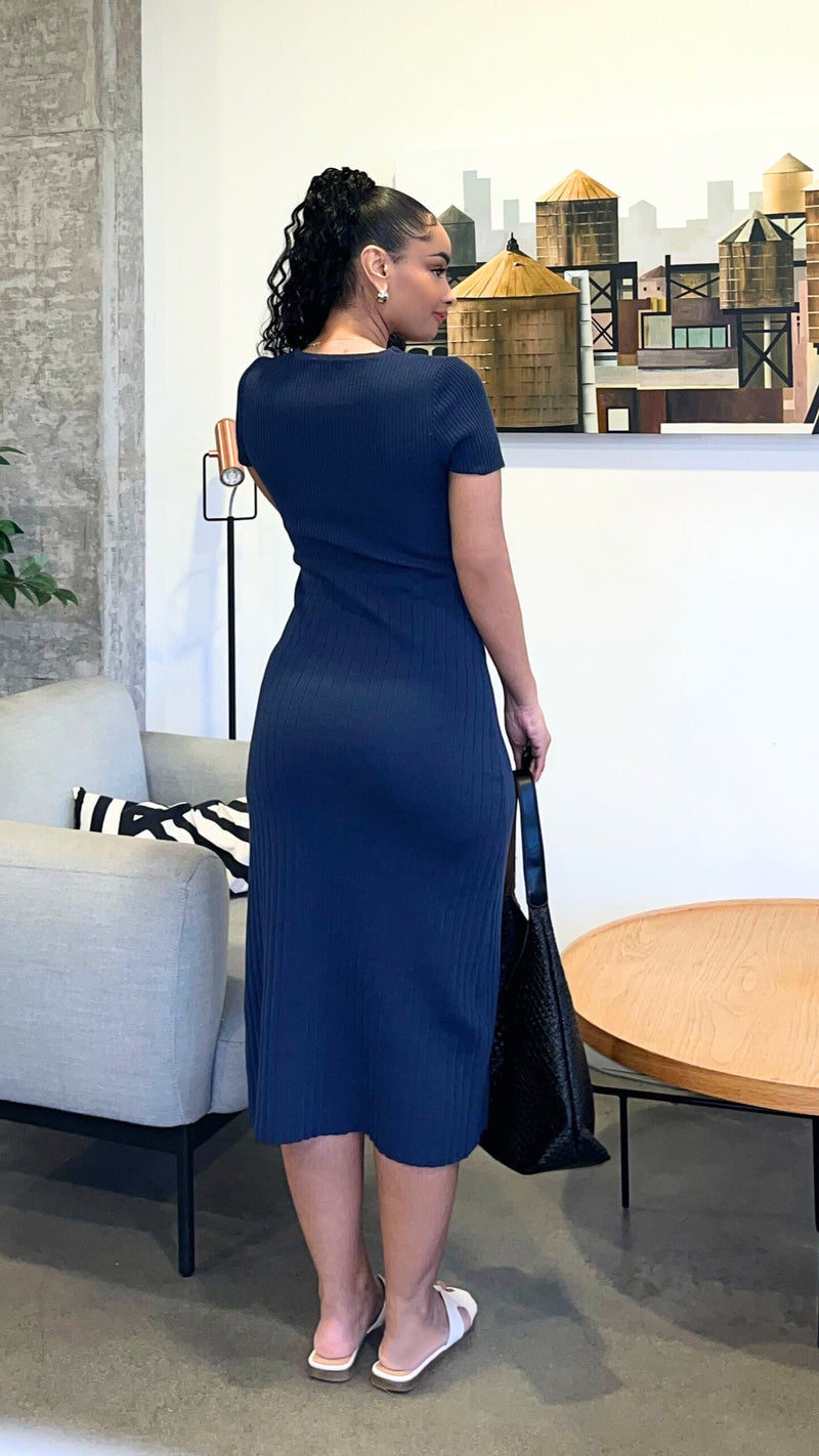 Rachel Pearl Midi Sweater Dress