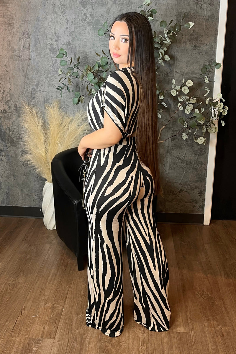 Zebra Print Pant Set