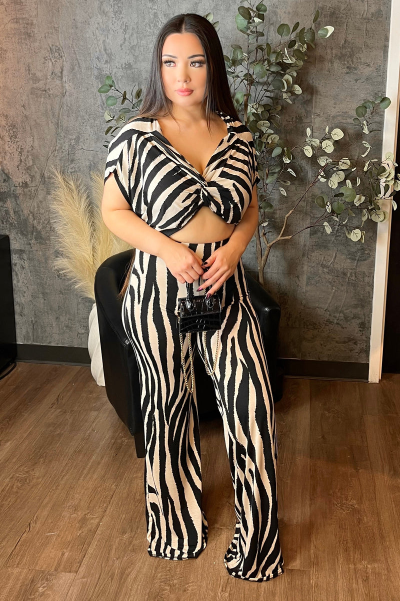 Zebra Print Pant Set