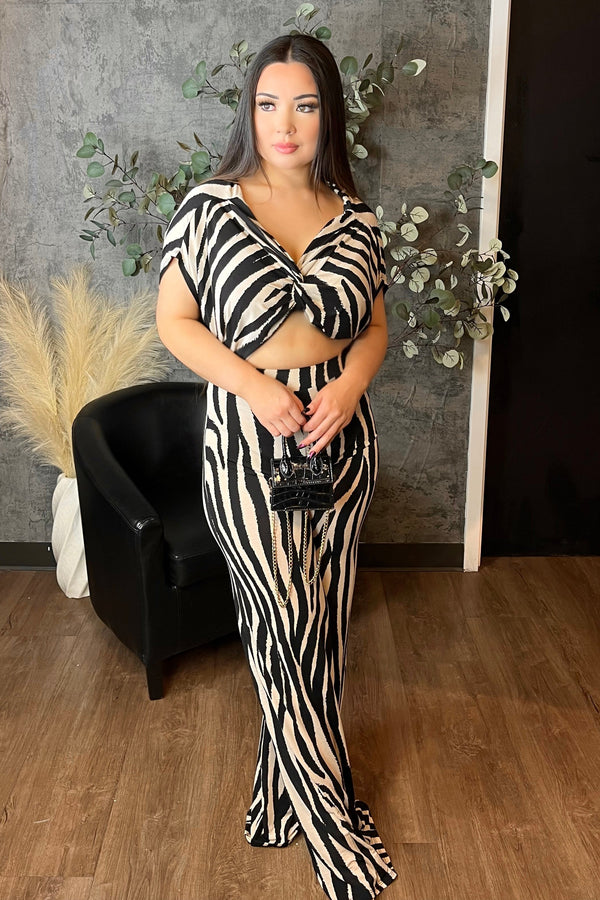 Zebra Print Pant Set