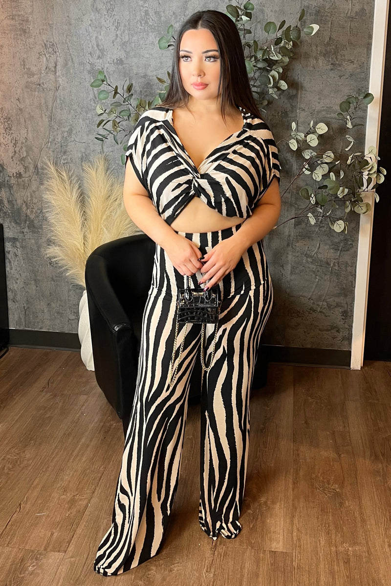 Zebra Print Pant Set